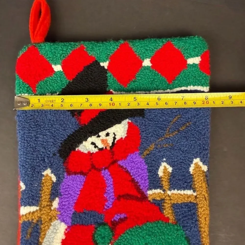 Hooked Snowman 18 Inch Christmas Stocking